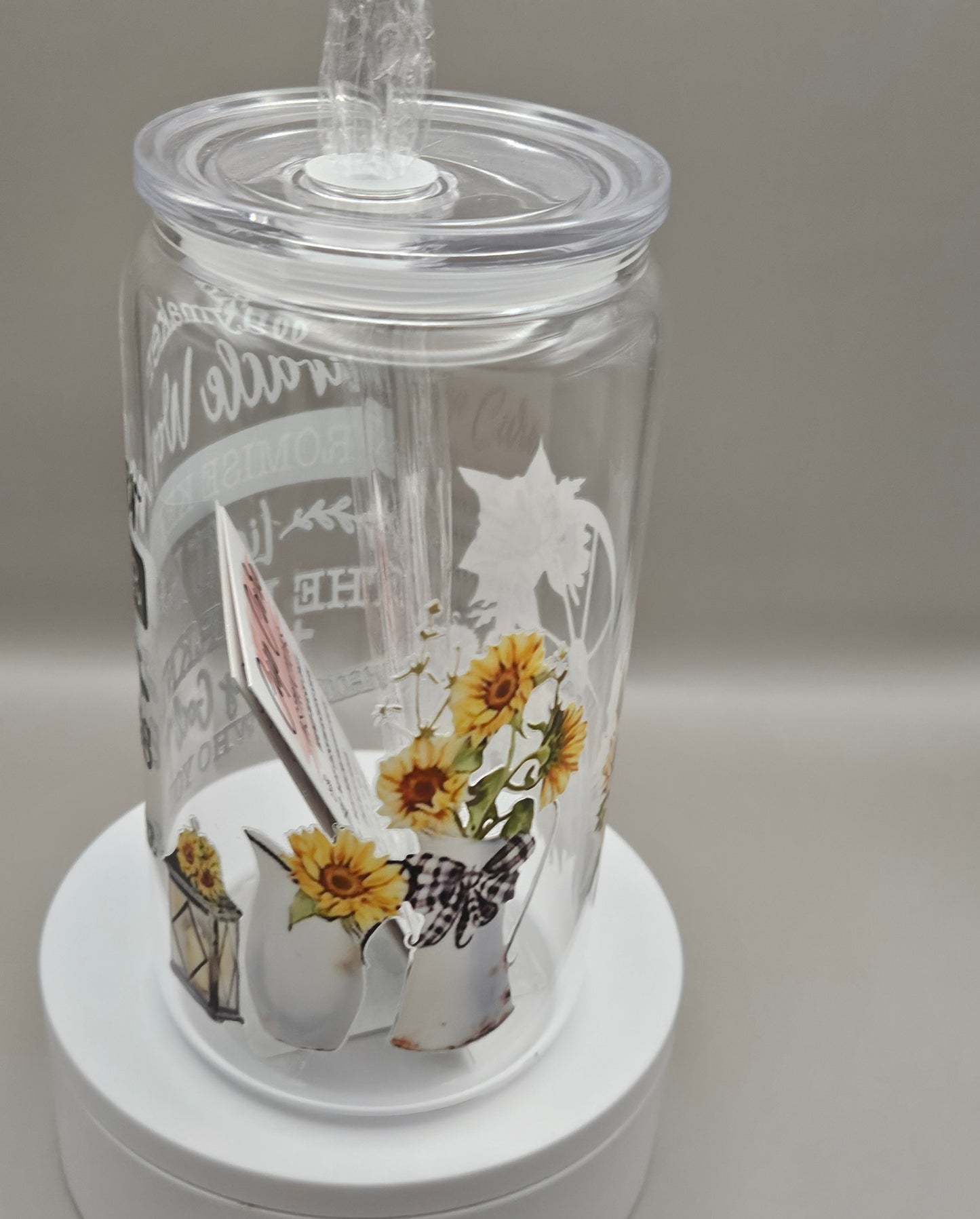 Glass Iced Coffee Cup / Juice Cup - 16 ounces