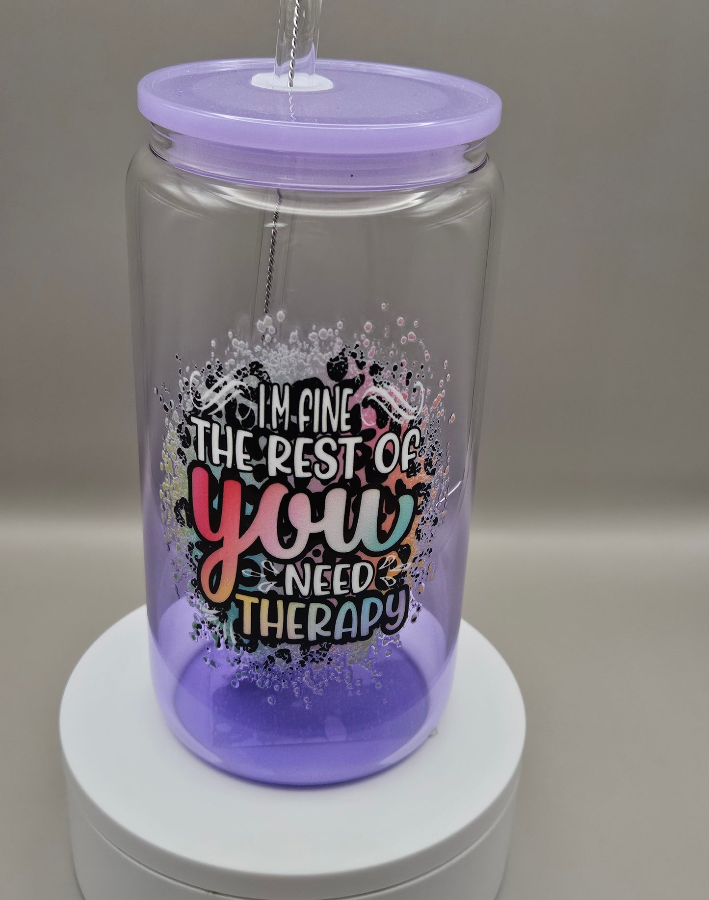 Glass Iced Coffee Cup / Juice Cup - 16 ounces