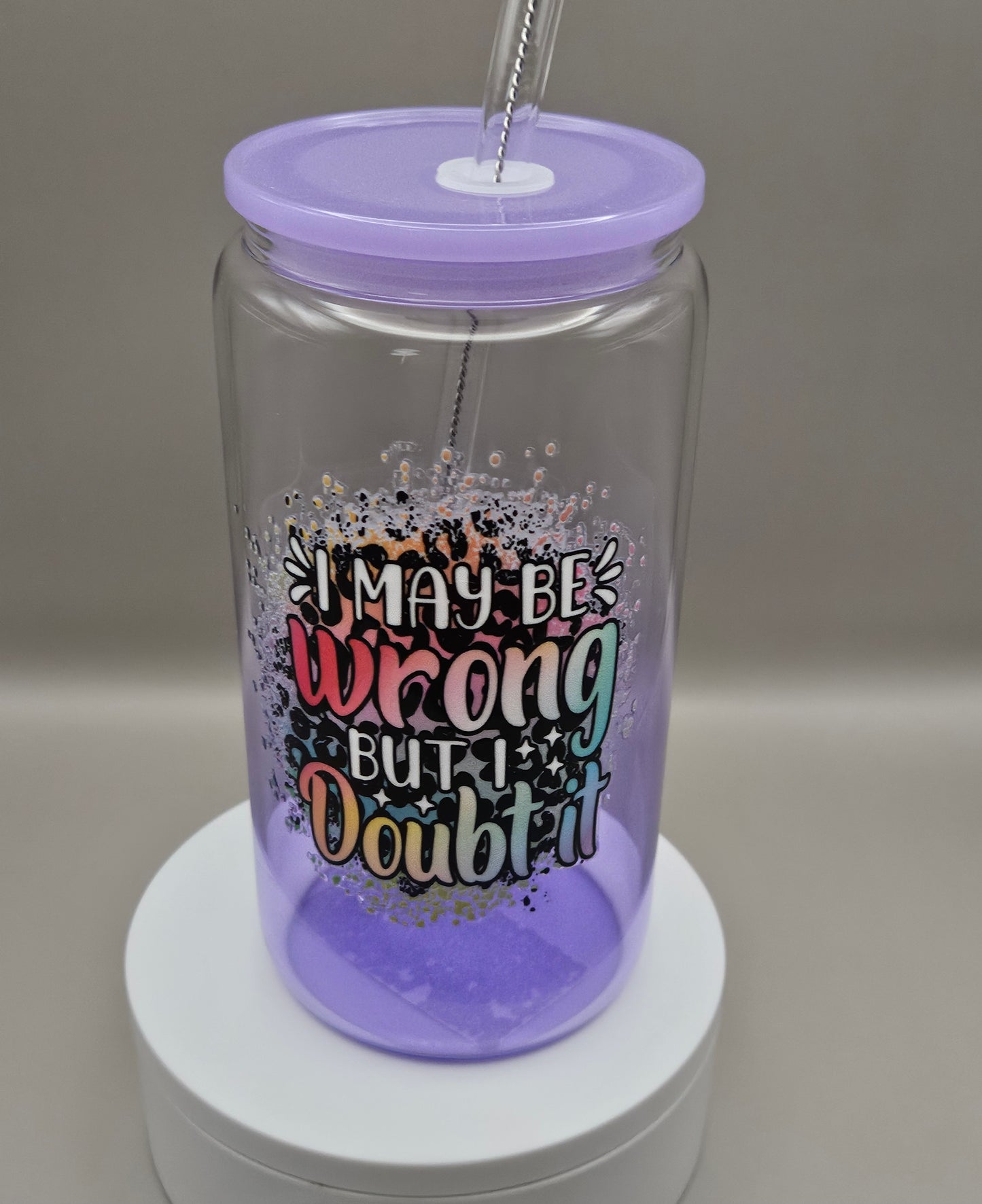 Glass Iced Coffee Cup / Juice Cup - 16 ounces
