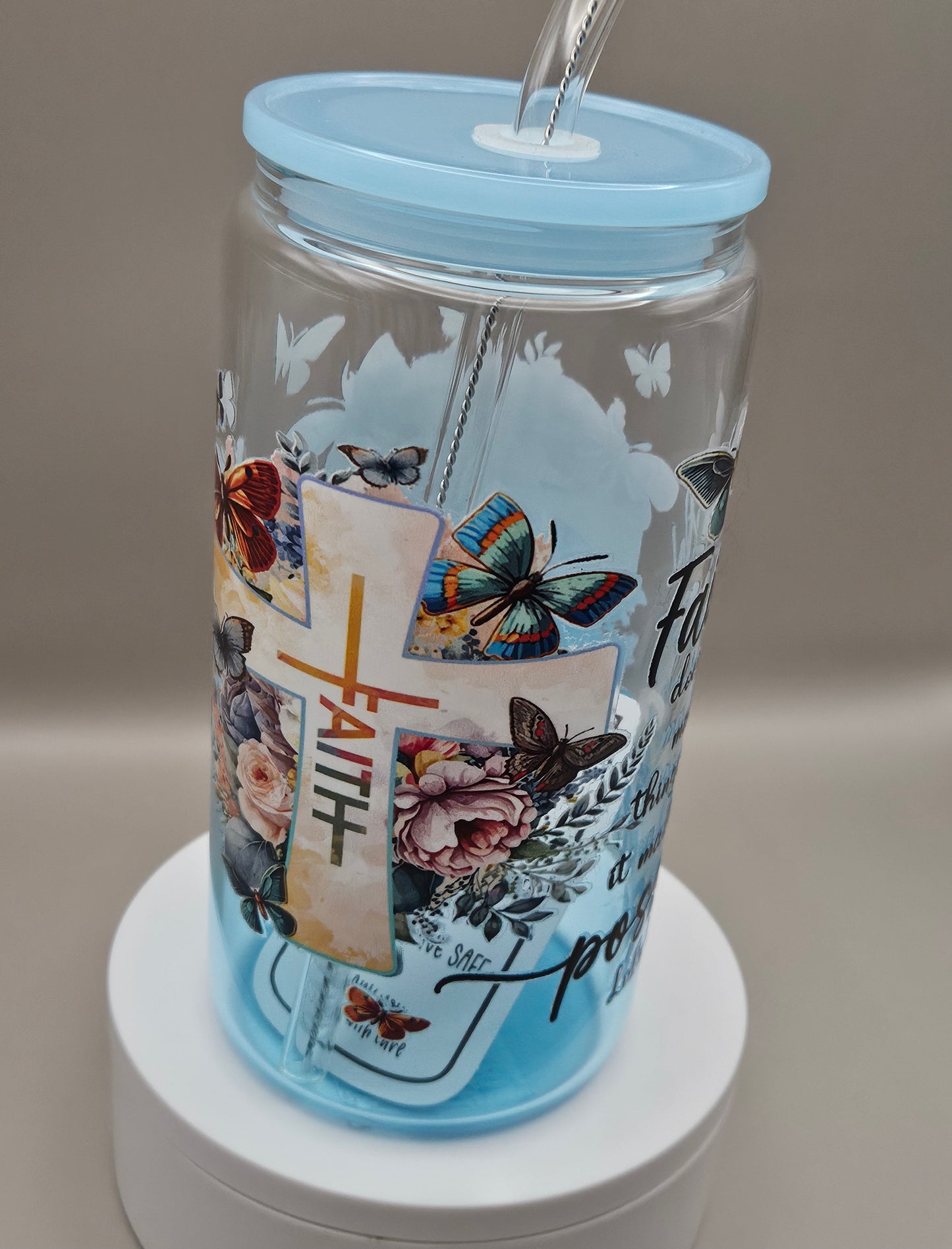 Glass Iced Coffee / Juice Cup - 16 ounces