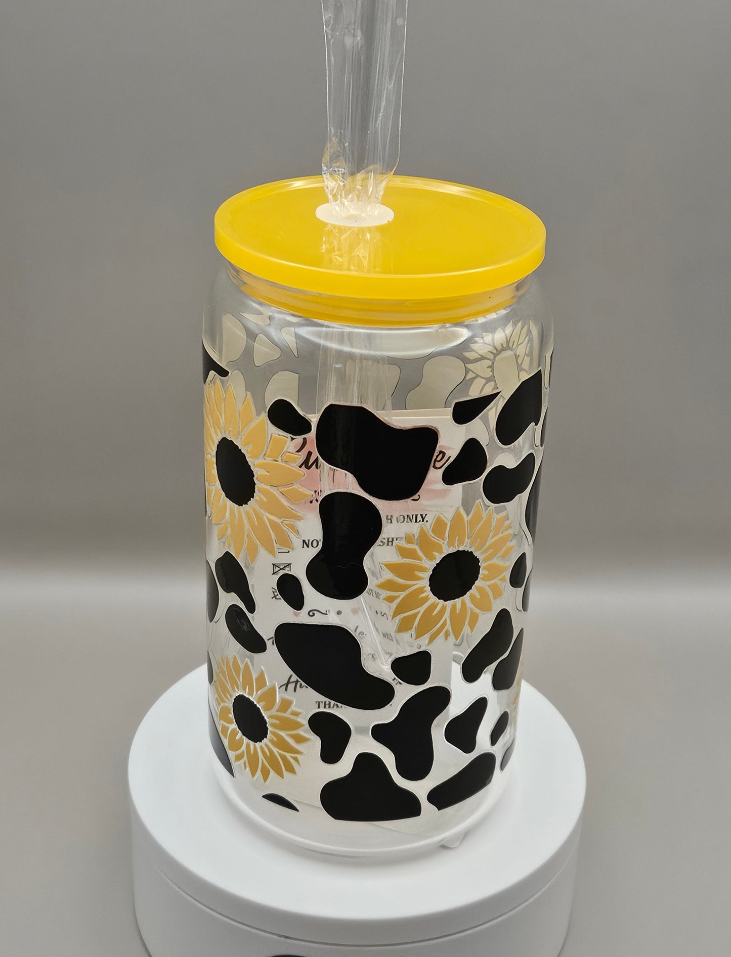 Glass Iced Coffee Cup / Juice Cup - 16 ounces