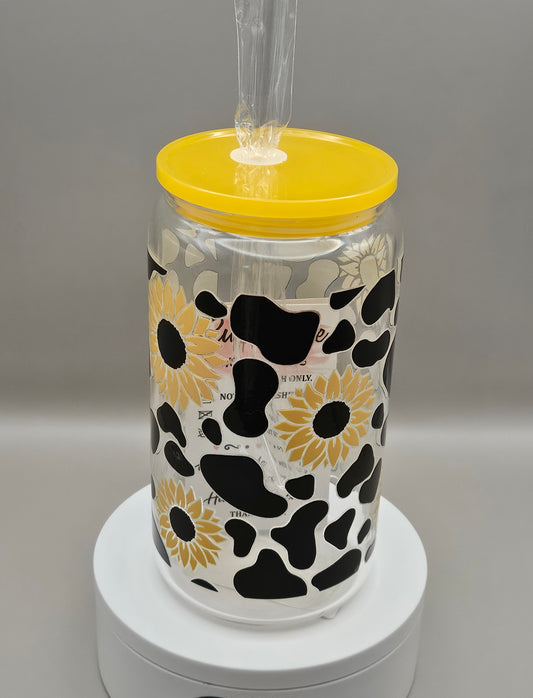 Glass Iced Coffee Cup / Juice Cup - 16 ounces
