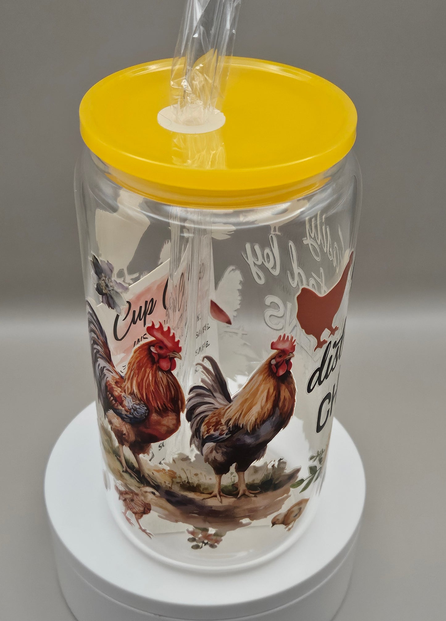 Glass Iced Coffee Cup / Juice Cup - 16 ounces