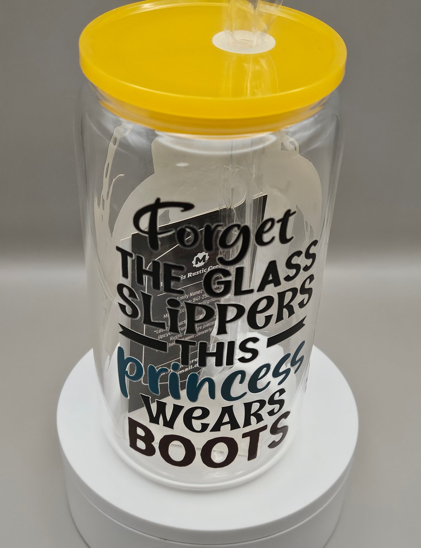 Glass Iced Coffee Cup / Juice Cup - 16 ounces