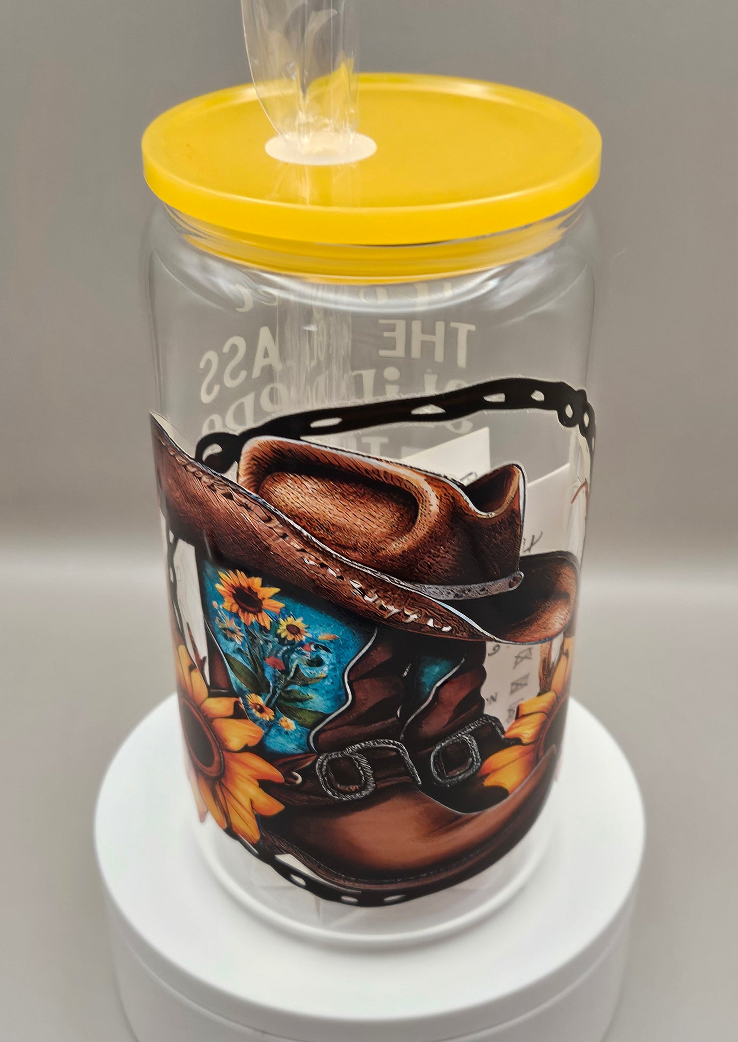 Glass Iced Coffee Cup / Juice Cup - 16 ounces