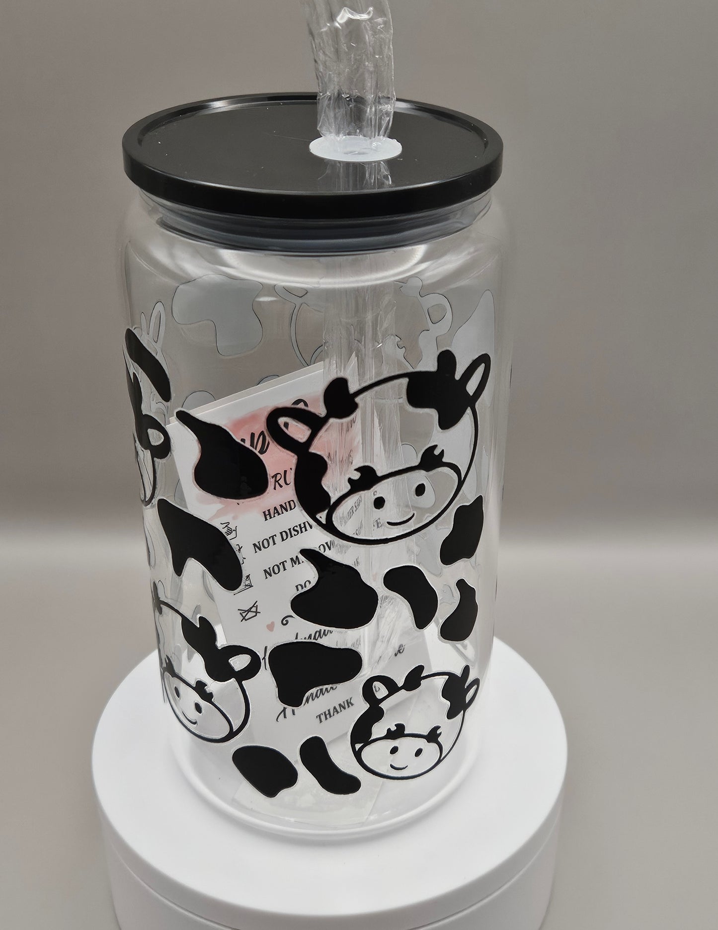 Glass Iced Coffee Cup / Juice Cup - 16 ounces