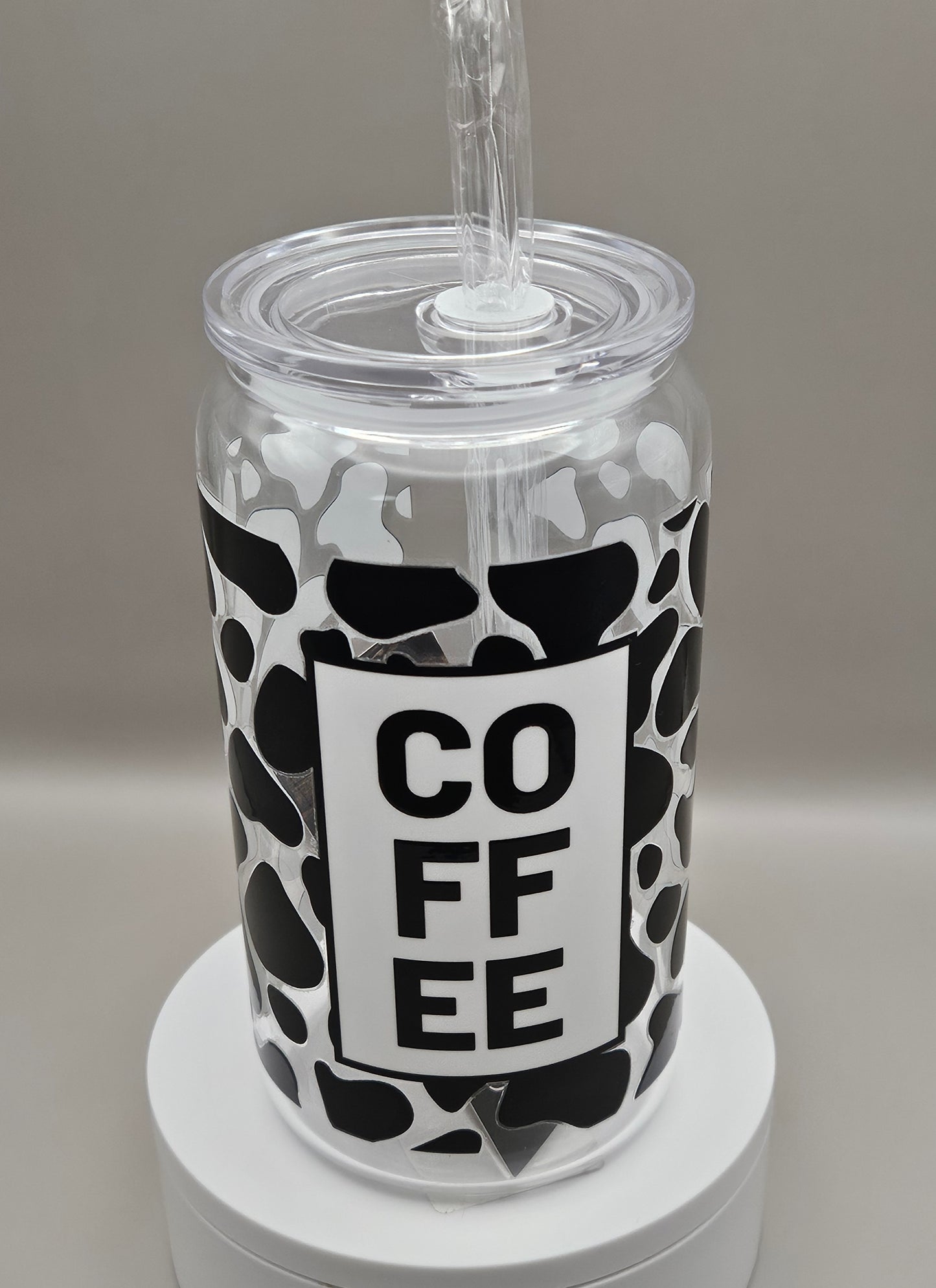 Glass Iced Coffee Cup / Juice Cup - 16 ounces