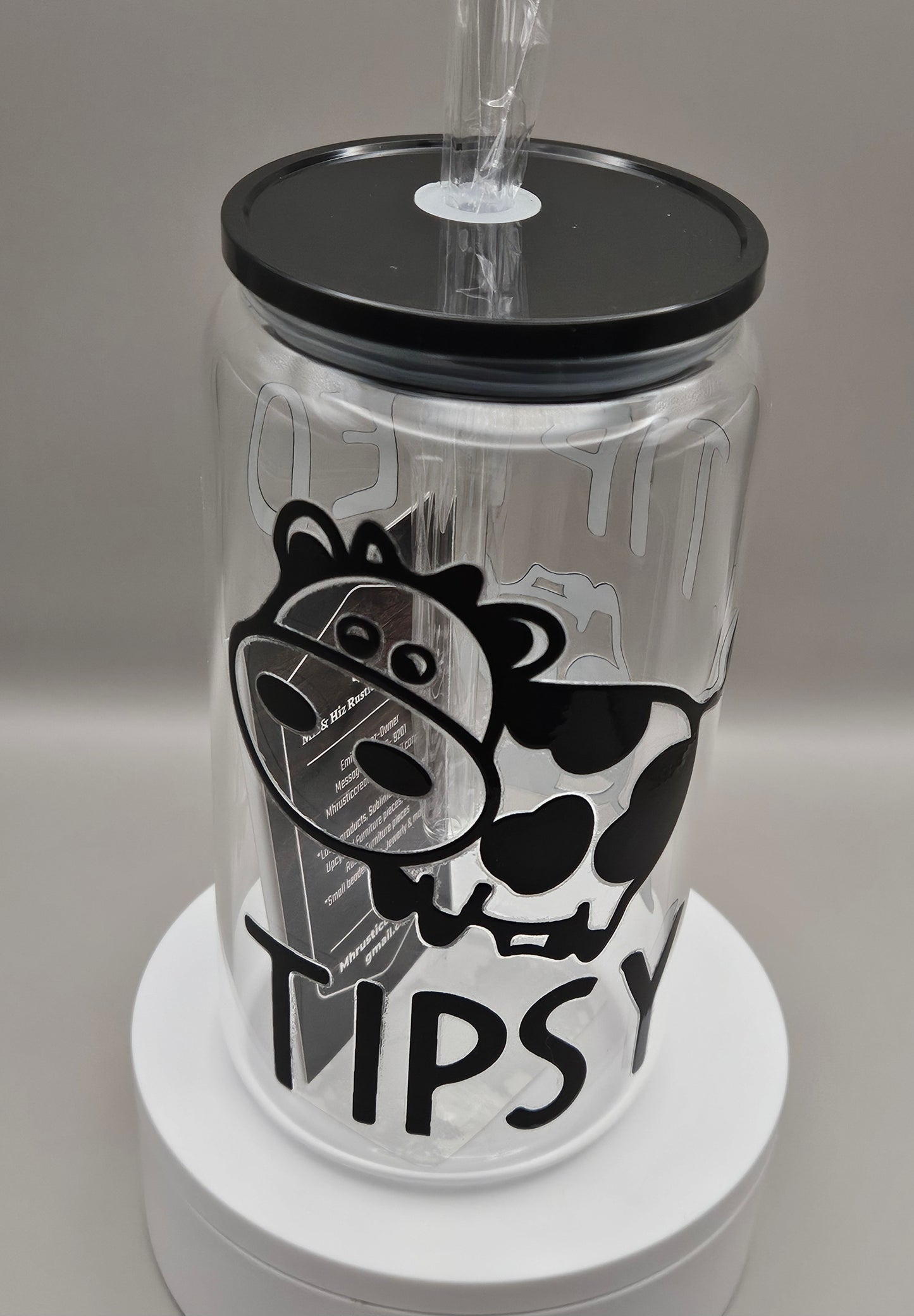 Glass Iced Coffee Cup / Juice Cup - 16 ounces
