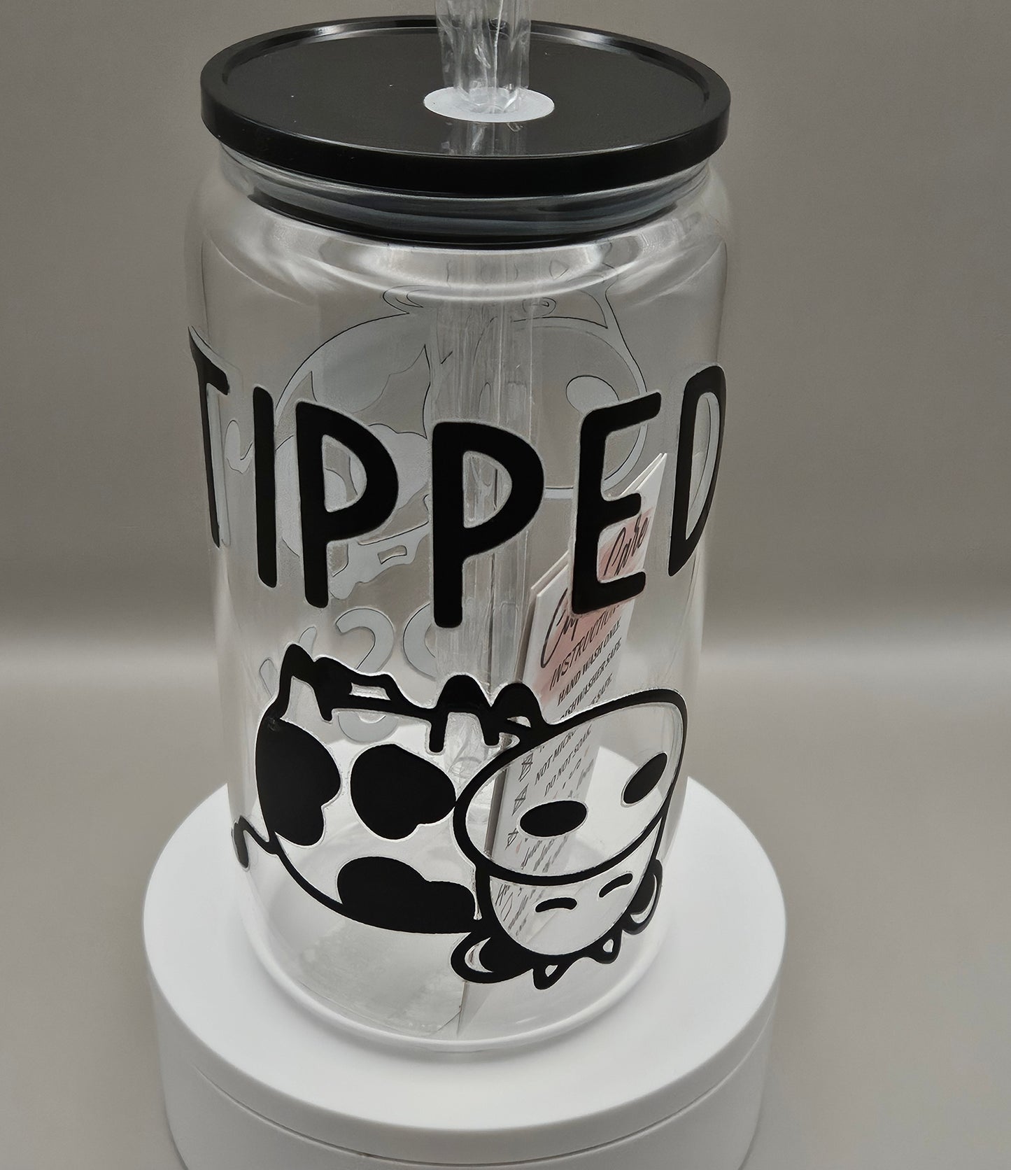 Glass Iced Coffee Cup / Juice Cup - 16 ounces