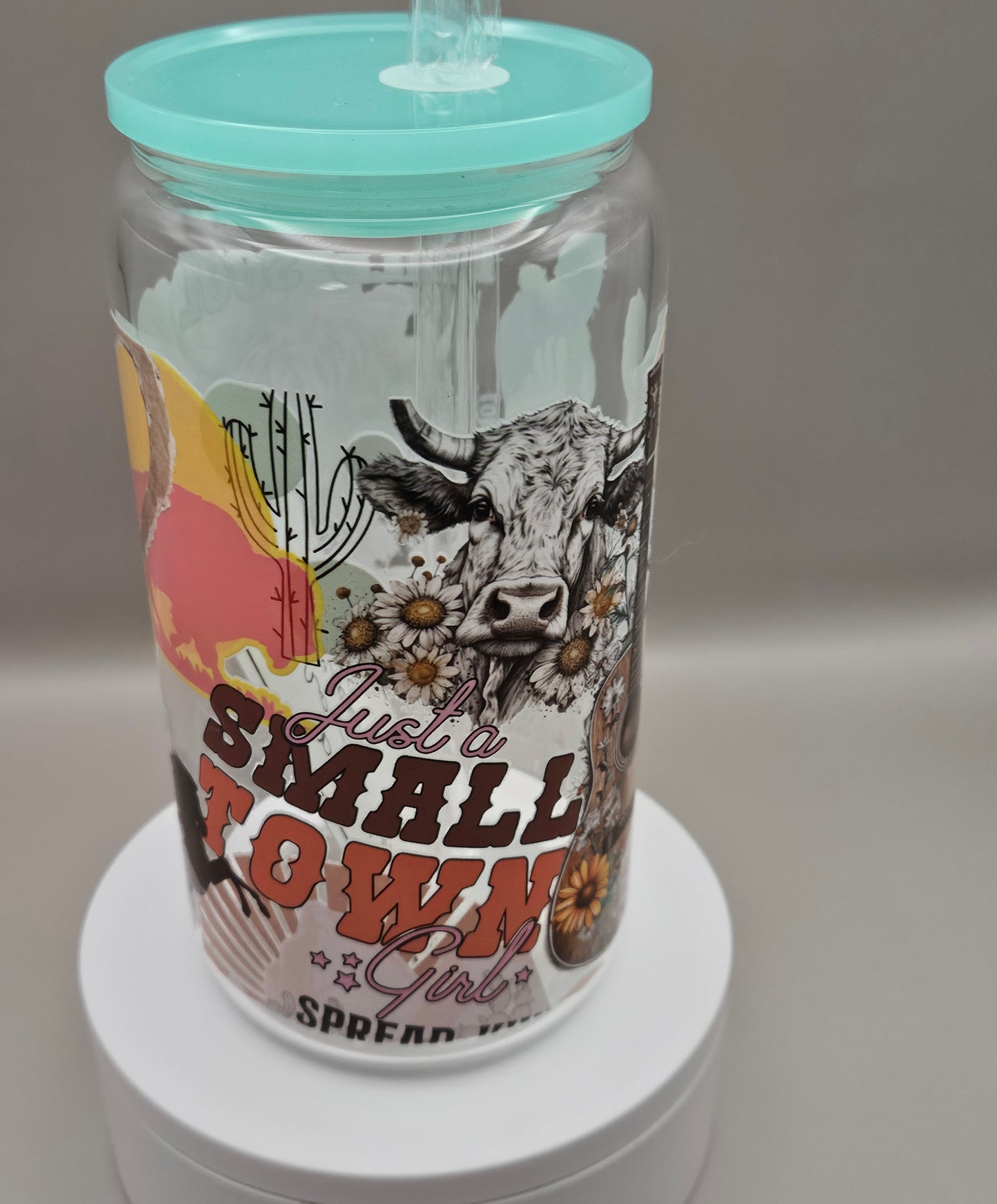 Glass Iced Coffee Cup / Juice Cup - 16 ounces