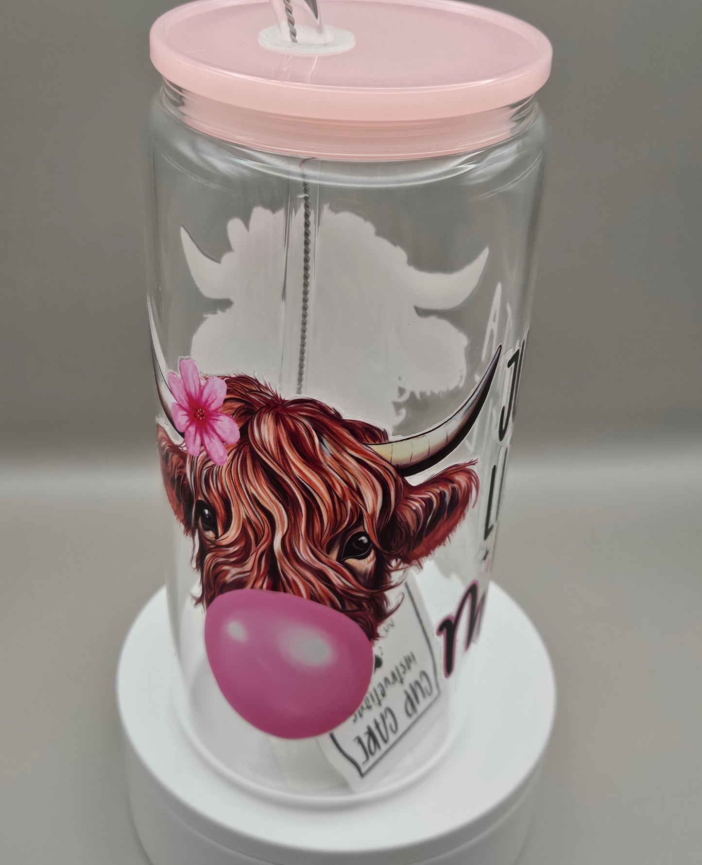 Glass Iced Coffee Cup / Juice Cup - 16 ounces