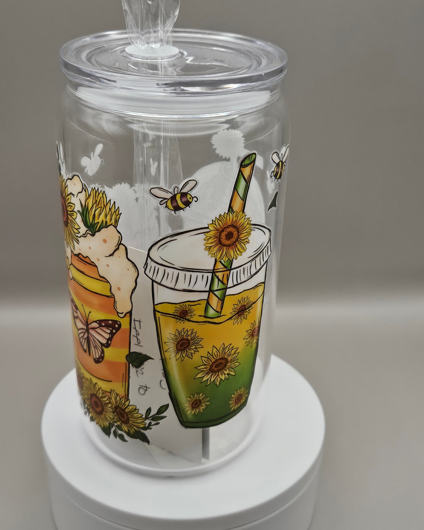Glass Iced Coffee Cup / Juice Cup - 16 ounces