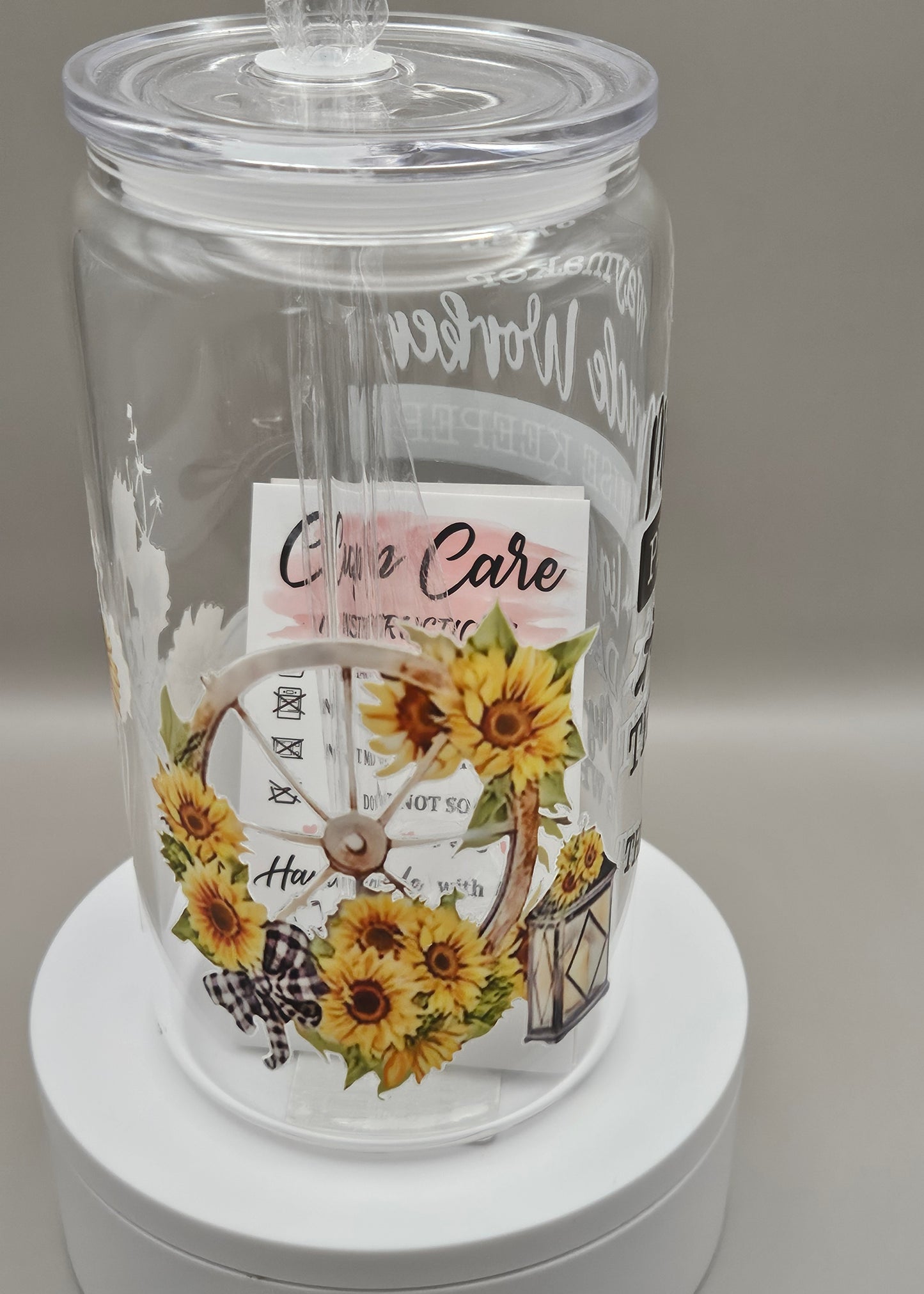 Glass Iced Coffee Cup / Juice Cup - 16 ounces